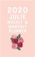 JULIE planner 2020-2021, planner calendar 2020 for JULIE Monthly Weekly 2020 Planner A beautiful