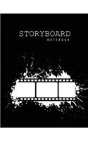 Storyboard Notebook: Film With Stains Black Cover - Film Storyboard Template Panel 6 Frames Per Page 120 Pages to Sketchbook Creative Drawing Ideal For Directors, Animat