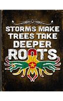 Storms Make Trees Take Deeper Roots: Grenada Flag Customized Personalized Gift for Grenadian Coworker Friend Planner Daily Weekly Monthly Undated Calendar Organizer Journal