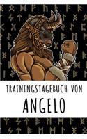 Trainingstagebuch von Angelo: Personalisierter Tagesplaner für dein Fitness- und Krafttraining im Fitnessstudio oder Zuhause