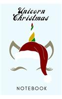 Unicorn Christmas Notebook: Holiday Journal for Women to Write In Pages Size 6x9