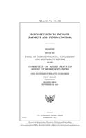 DOD's efforts to improve payment and funds control