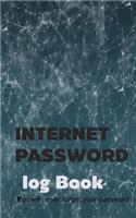 Internet Password Log Book Notebook: SIZE 5x 8 with 100 page. Cover Blue Network Password and note diary