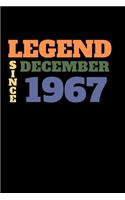 Legend since December 1967: Ruled Birthday Diary Notebook or Guest book Journal - Lined Register Pocketbook for Men and Women with Lines - Visitors' book for Birthdays and Part