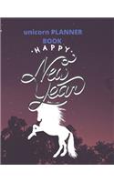 planner book gift unicorn: happy new year: Unicorn Journal and planner journal gift: Journal and Notebook for Girls - Composition Size (8.5"x11") With Lined and Blank Pages, P