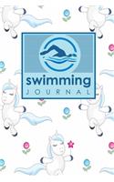 Swimming Journal: Swim Training Book, Swimming Tracker, Swimming Log, Swim Log Book, Cute Unicorns Cover