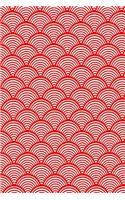 Japanese Red and White Wave Pattern Line Journal: 200 Page (6 X 9) Lined Journal, Ideal for Notes, Lists, Writing, Back to School, Office, Home, Gift Idea