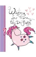 Waiting for You to Be Happy: Magical Flying Unicorn College Ruled Composition Writing Exercise Notebook