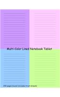 Multi-Color Lined Notebook Tablet