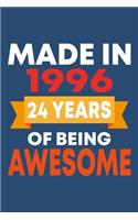 Made in 1996: 24 Year Old Birthday Gift for Boys and Girls
