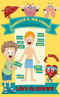 Conosco il mio corpo Libro da colorare per bambini