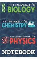 If it moves, it's Biology if it stinks, it's Chemistry if it dosen't work, its's Physics Notebook