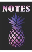 Notes: Pineapple Journal, Notebook, Diary size 6x9
