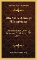 Lettre Sur Les Ouvrages Philosophiques
