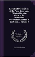 Results of Observations of the Fixed Stars Made With the Meridian Circle at the Government Observatory, Madras, in the Years ..., Volume 8