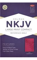 NKJV Large Print Compact Reference Bible, Pink LeatherTouch