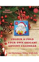 Colour & fold your own origami advent calendar - 25 Christmas boxes with lids