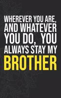 Wherever you are, And whatever you do, You always Stay My Brother