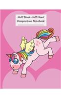 Half Blank Half Lined Composition Notebook