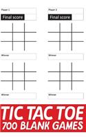 Tic Tac Toe 700 Blank Games: Fun & Challenging Tic Tac Toe Game Activity Book Gift to Kids & Adults for Traveling & Road-trip Vacations