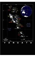 Modern Day Color Map of Vanuatu Journal: Take Notes, Write Down Memories in this 150 Page Lined Journal