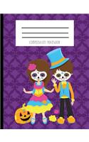 Composition Notebook: Day of the Dead Sugar Skull Boy and Girl