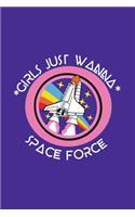 Girls Just Wanna Have Space Force: Cornell Notes Notebook - Gag Gift - For Writers, Students - Homeschool, Purple