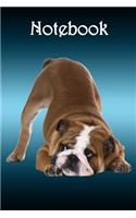 Notebook: Dog: Bulldog Teal Bg - Bespoke, Personalised Notebook. Contact Us If You Would Like Your Own Image, Name or Other Text on a Book.