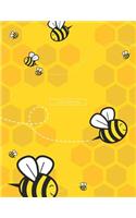 Just Bee You.: Cute Bumblebee Buzz Notebook Journal - 110 Pages - 8.5x11 - Wide-Ruled, Lined, White Pages