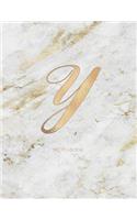 Sketchbook: Marble Elegant Gold Monogram Letter Y Large (8.5x11) Personalized Artist Notebook and Sketchbook for Drawing, Sketching and Journaling for Teens and