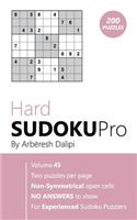 Hard Sudoku Pro: Book for Experienced Puzzlers (200 puzzles) Vol. 45