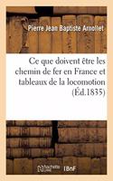 CE Que Doivent Être Les Chemin de Fer En France Et Tableaux de la Locomotion Sur Les Chemins de Fer