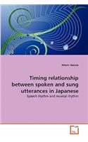 Timing relationship between spoken and sung utterances in Japanese