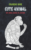 Cute Animal - Coloring Book - Bat, Quokka, Badger, Fox, and more