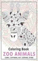 Zoo Animals - Coloring Book - Camel, Capybara, Rat, Leopard, other