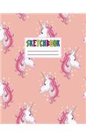 Sketchbook: Cute Unicorn Kawaii Sketch Book for Girls, Kids, Teens, Women (Perfect for Sketching, Drawing, Doodling, Journal, Note Pad, Birthday Party Favors)