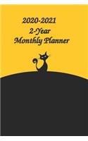 2020-2021 2-Year Monthly Planner 6x9: Black Cat: 24 Months Planner and Calendar, Monthly Calendar Planner, Agenda Planner and Schedule Organizer, Journal