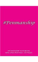 #Penmanship Notebook - nine lines per page, 120 pages: Skip line ruling 3/4" writing space, dotted midline, 3/8" skip line with pink cover. Suitable for grade 1-4 level children. Perfect for penmanship, 