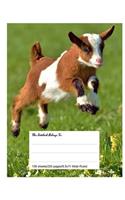 Composition Notebook for School, 8.5.X 11, Wide Ruled, Cute Goat