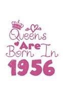 Queens Are Born In 1956 Notebook: Lined Notebook/Journal Gift 120 Pages, 6x9 Soft Cover, Matte Finish, White Cover