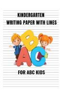 Kindergarten writing paper with lines for ABC kids