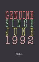 Genuine Since June 1992: Notebook