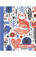 Daily Planner: 180 Days - Undated Schedule Organizer and Hourly Appointment Calendar - Notes, Gratitude, Wellness, and To Do List Sections - Red and Blue Nordic Sc