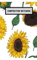 Sunflower Wide Ruled Composition Notebook