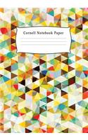 Cornell Notes Paper: Notes Taking System for High School Adult Student with College Ruled Lines Composition with Mosaic Pattern