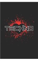Techno: 6x9 Notebook ruled