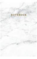 Notebook: Marble + Gold Quad Ruled 5 X 5 (.20