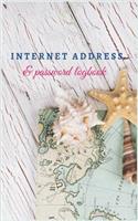 Internet Address and Password Logbook: Lively Beach Scene Mini Notebook to Keep Track of Usernames Email Passwords Web Addresses in One Easy and Organized Location.(1 Personal Internet Address and Password Logbook)