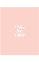 Greta 2019 Planner: Calendar with Daily Task Checklist, Organizer, Journal Notebook and Initial Name on Plain Color Cover (Jan Through Dec), Greta 2019 Planner