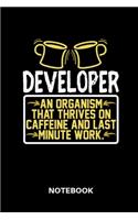 Developer - Notebook: Lined notebook for developer to track all informations of daily work life for men and women